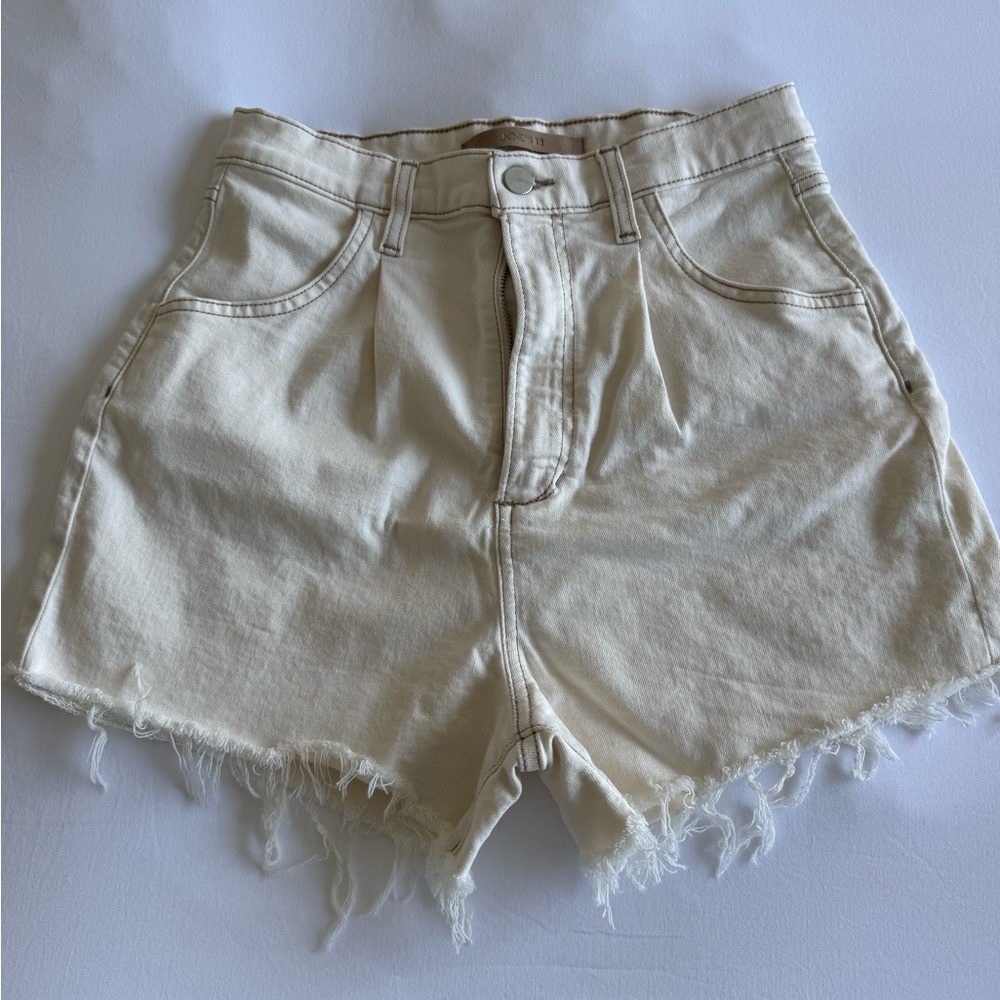 Joe's Jeans Cream High Waist Distressed Shorts